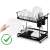 Black dish drying rack with cutlery holders, Massido MS-602