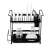 Black dish drying rack with cutlery holders, Massido MS-602