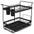 Black dish drying rack with cutlery holders, Massido MS-602