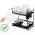 Black dish drying rack with cutlery holders, Massido MS-602