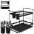 Two-tier black dish drying rack with cutlery holders, Massido MS-602