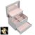 Massido Ékszeres doboz tükörrel - Szürke, Rózsaszín  93672678