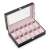 Black watch box with 12 compartments, glass top, open
