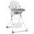 Ricokids ELDO high chair, white and grey with stars, with a storage basket