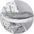 Ricokids ELDO high chair, white and grey with stars, close-up of the tray
