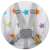 Ricokids ELDO high chair, white and grey with stars, 5-point safety harness