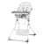 Ricokids ELDO high chair, white and grey with stars, front view