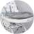 Ricokids ELDO high chair, white and grey with stars, close-up of the tray