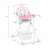Wymiary krzesła do karmienia ELDO, białe i różowe z wzorem ciasteczek