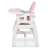Ricokids Sinco 5-in-1 pink high chair with table, side view