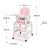 Ricokids Sinco 5-in-1 Pink High Chair with Table, dimensions