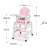 Ricokids Sinco 5-in-1 pink high chair with dimensions