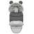 Ricokids dark gray baby stroller sleeping bag with fur hood and ears, open view