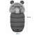 Ricokids dark gray baby stroller sleeping bag with fur hood and ears, size info