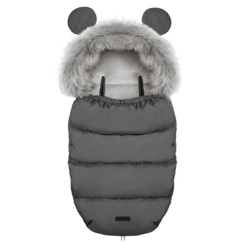 Ricokids dark gray baby stroller sleeping bag with fur hood and ears
