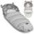 Ricokids grauer Baby-Schlafsack mit Fellhaube und Ohren