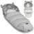 Ricokids grauer Baby-Schlafsack mit Fellhaube und Ohren