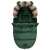 Sac de dormitor Ricokids pentru cărucior, culoare verde, cu glugă de blană, deschis