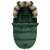 Sac de dormitor Ricokids pentru cărucior, culoare verde, cu glugă de blană, deschis