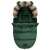 Sac de dormitor Ricokids pentru cărucior, culoare verde, cu glugă de blană, deschis