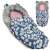 Ricokids baby stroller sleeping bag with flamingo print, blue color, 3/4 view