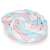 Ricokids braided crib bumper, blue, pink, and white