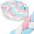 Ricokids 3m baby crib bumper in blue, pink and white, close-up with details
