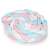 Ricokids braided crib bumper, blue, pink, and white
