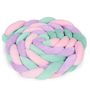 Ricokids geflochtener Bettschutz, Mint, Rosa und Lila - Bettnestchen
