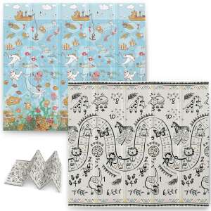 Nukido Összecsukható habszivacs, safari/óceán, 200x180x1cm - Színes