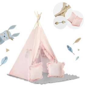 Nukido pink teepee tent for kids with mat and pillows - Teepee