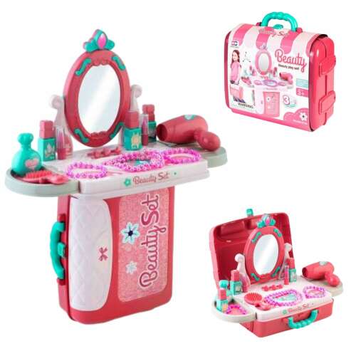Ricokids Mini Gyermek fésülködőasztal, bőröndben #rózsaszín