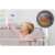 Pink baby crib mobile with owl and bear toys, remote control, projector, and 13 melodies