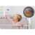 Pink baby crib mobile with owl and bear toys, remote control, projector, and 13 melodies
