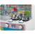 Ricokids play kitchen utensils set, 5 pieces, includes pot, pan, ladle, spatula, and strainer, shown in a play kitchen