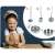 Ricokids play kitchen accessories, including a ladle, spatula, slotted spoon, saucepan with lid, and saucepan