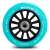 Turquoise blue SOKE GO! 100mm scooter wheel with ABEC-9 bearings