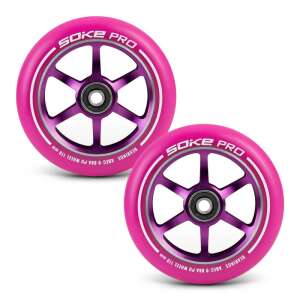 Soke Pro scooter wheels, pink, 110mm, ABEC 9 bearings, pair - Scootering
