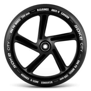 Soke City 200 mm schwarzes Rollerrad mit ABEC-9 Lagern - Scooter