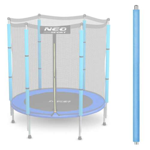 Neo-Sport trampoline with blue top pole and outer net, 4.5 feet diameter