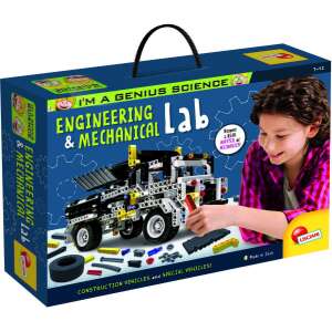 I'm a Genius Science Engineering & Mechanical Lab construction toy set, featuring 50 models to build, including a truck, tractor, airplane, motorcycle, and mini robots - Lisciani