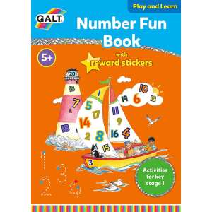 Galt Number Fun Book with reward stickers, activity book for kids ages 5 and up, learn numbers and counting, educational book for preschoolers - Galt