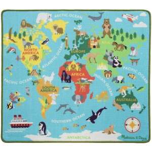 Игрален килим с карта на света Melissa & Doug, цветен и образователен килим за деца - Melissa & Doug