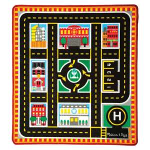 Melissa & Doug Rescue Rug Spielteppich mit Holzspielzeugautos, Flachlage - Innenarchitektur