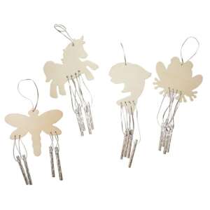 Set of 12 wooden wind chimes, featuring unicorn, whale, dragonfly, and frog shapes, perfect for decorating your home or garden. - Decoration