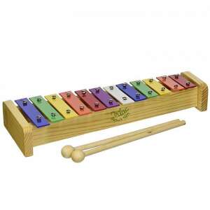 Vilac Colorful Metal Xylophone, 12 notes, wooden frame, 2 mallets included - Vilac