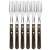 Six Tramontina Churrasco Gaucho steak forks with dark wooden handles