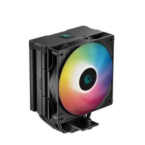 DeepCool AG400 DIGITAL ARGB CPU-Kühler, schwarz, schräge Ansicht - PC-Ventilator