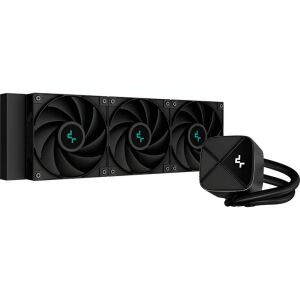 Cooler CPU cu apă DeepCool LS720S Zero Dark cu 3 ventilatoare A-RGB de 12 cm - Ventilator de PC