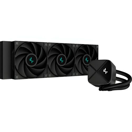 Cooler CPU cu apă DeepCool LS720S Zero Dark cu 3 ventilatoare A-RGB de 12 cm
